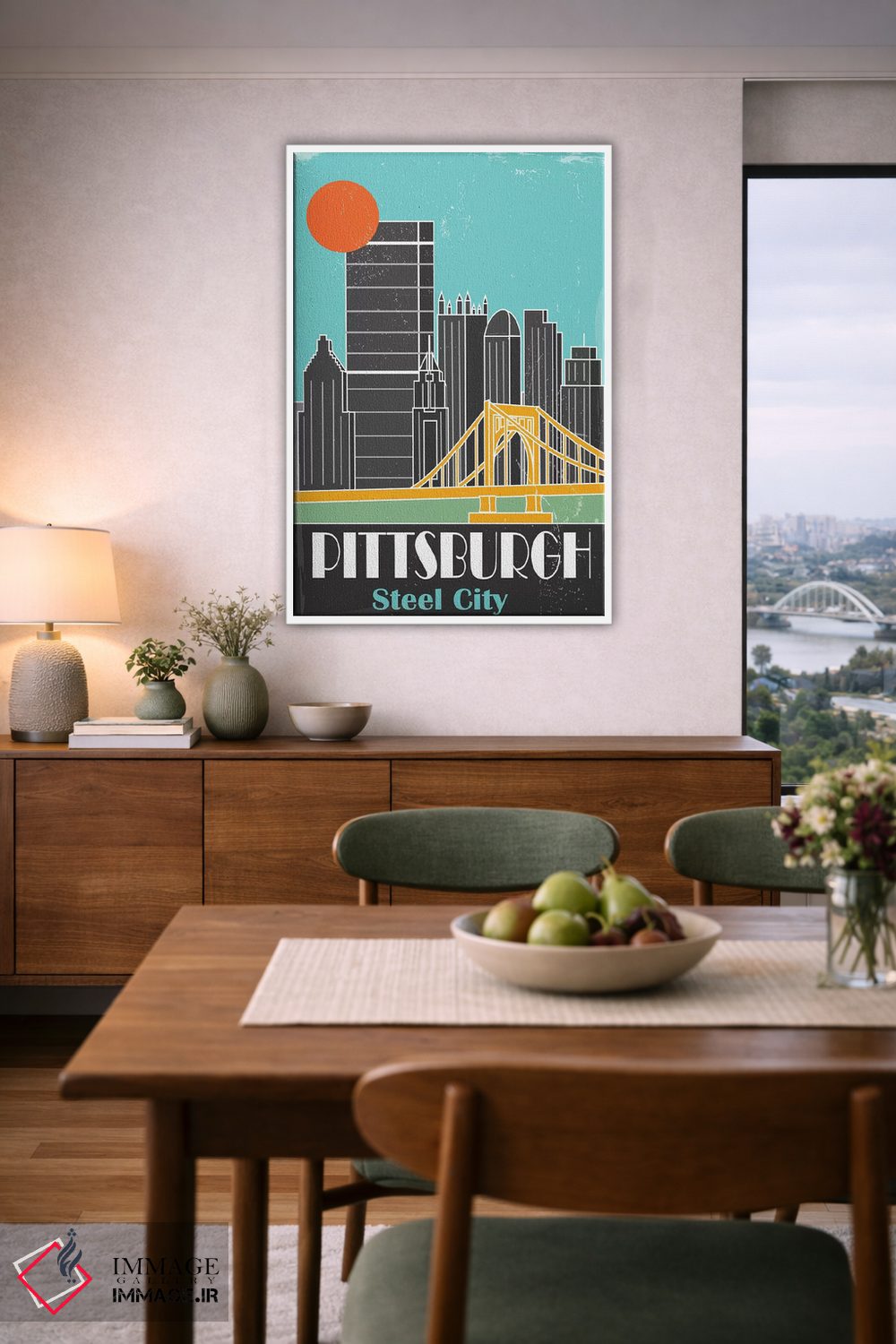 تابلو مدرن پیتزبورگ، آبی آسمانی II اثر فلای گرافیکس - D6W