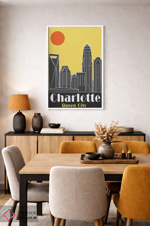 تابلو مدرن شارلوت، زرد اثر فلای گرافیکس - D5W