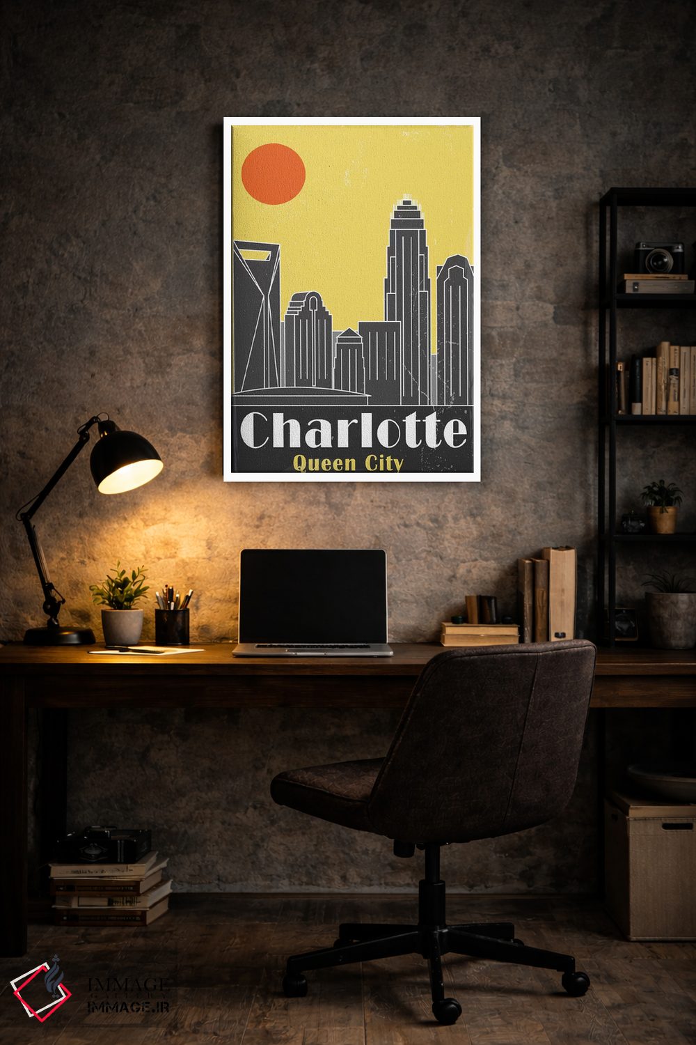 تابلو مدرن شارلوت، زرد اثر فلای گرافیکس - D6W