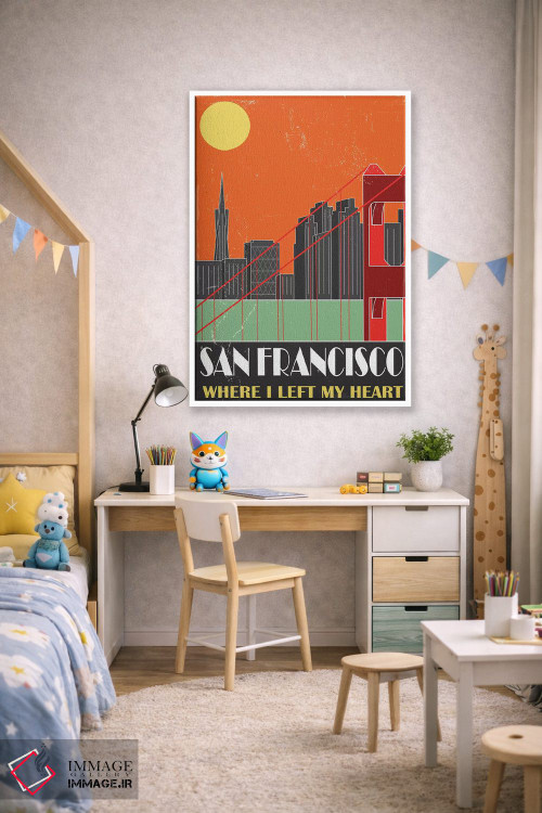 تابلو مدرن سان فرانسیسکو، نارنجی اثر فلای گرافیکس - D1W