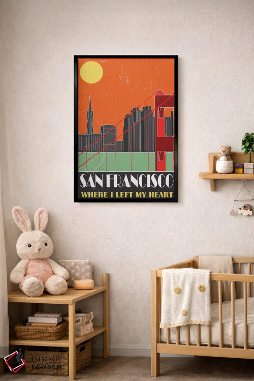 تابلو مدرن سان فرانسیسکو، نارنجی اثر فلای گرافیکس - D4B