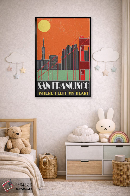 تابلو مدرن سان فرانسیسکو، نارنجی اثر فلای گرافیکس - D5B