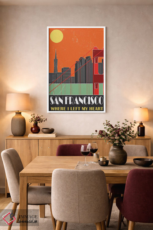 تابلو مدرن سان فرانسیسکو، نارنجی اثر فلای گرافیکس - D6W