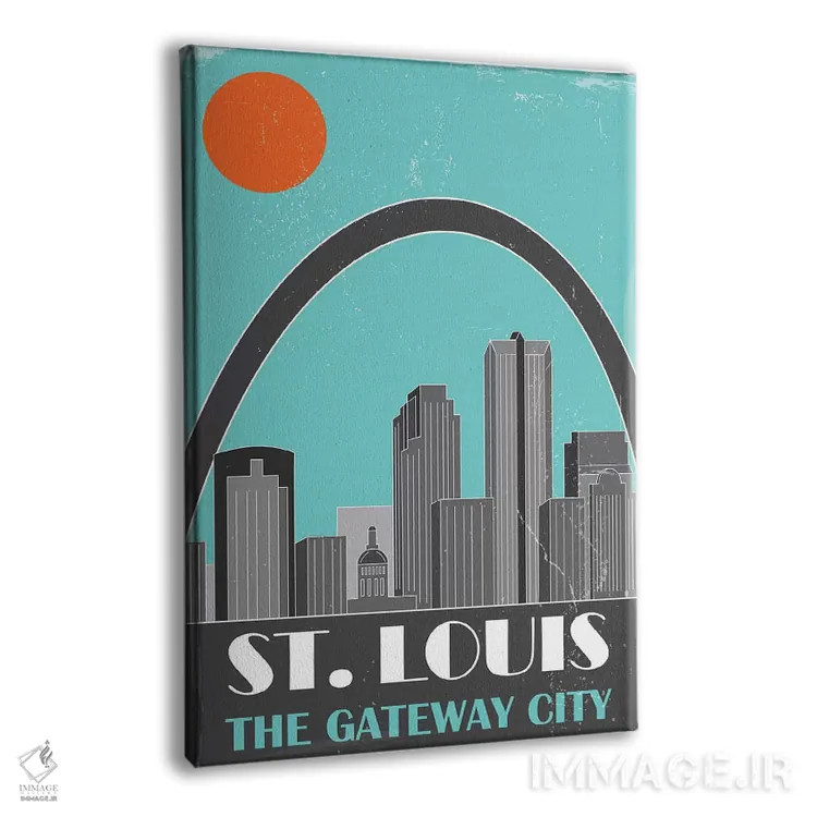 تابلو مدرن سنت لوئیس، آبی آسمانی اثر فلای گرافیکس - نمای پرسپکتیو محصول
