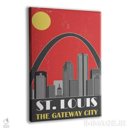 تابلو مدرن سنت لوئیس، قرمز اثر فلای گرافیکس - نمای پرسپکتیو محصول