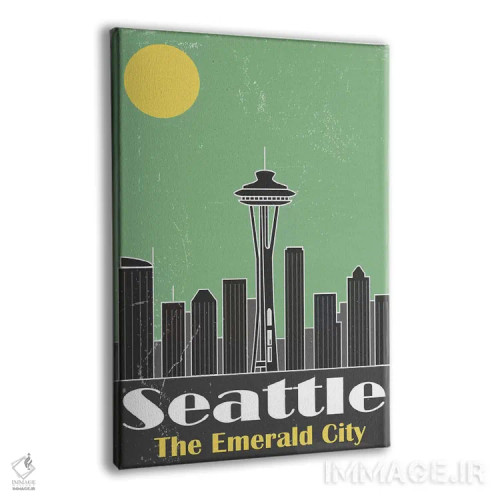 تابلو مدرن سیاتل اثر فلای گرافیکس - نمای پرسپکتیو محصول