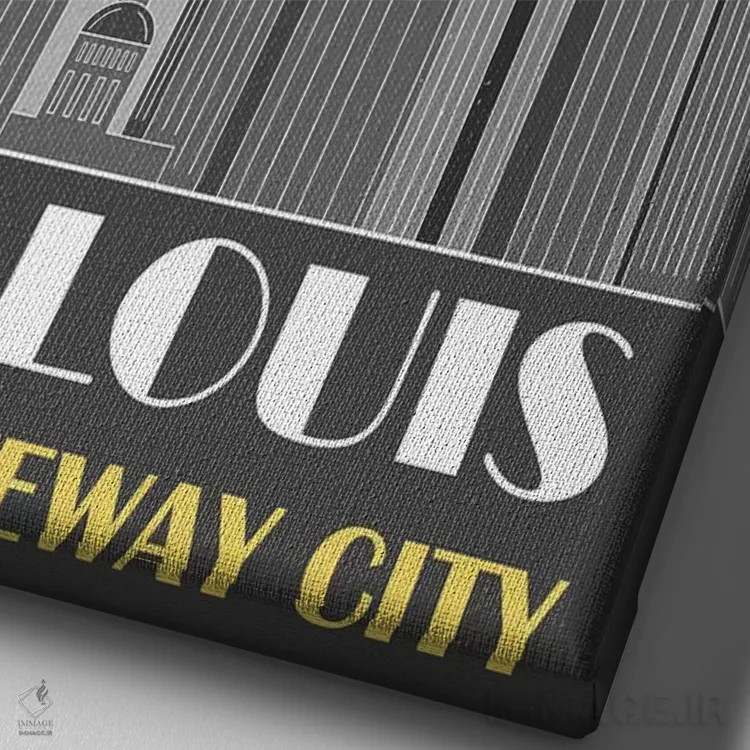 تابلو مدرن سنت لوئیس، قرمز اثر فلای گرافیکس - نمای نزدیک بافت بوم