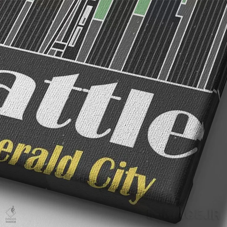 تابلو مدرن سیاتل اثر فلای گرافیکس - نمای نزدیک بافت بوم