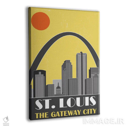 تابلو مدرن سنت لوئیس، زرد اثر فلای گرافیکس - نمای پرسپکتیو محصول