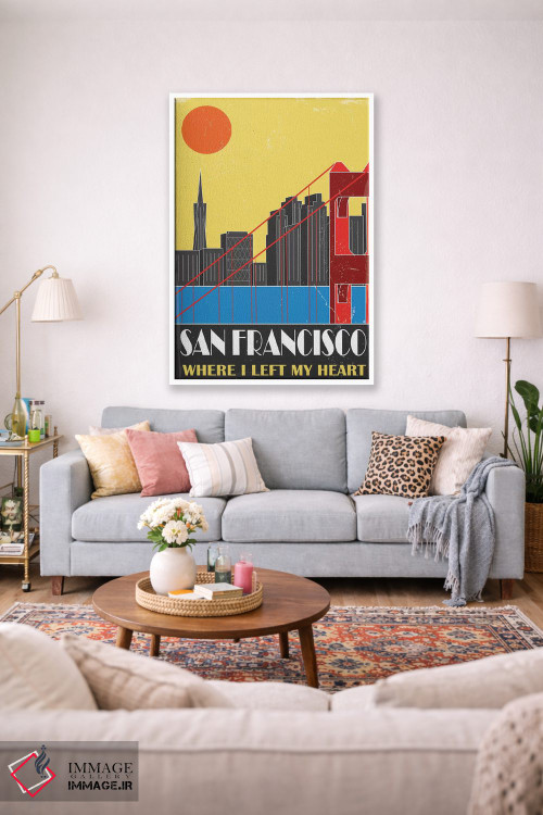 تابلو مدرن سان فرانسیسکو، زرد اثر فلای گرافیکس - D1W