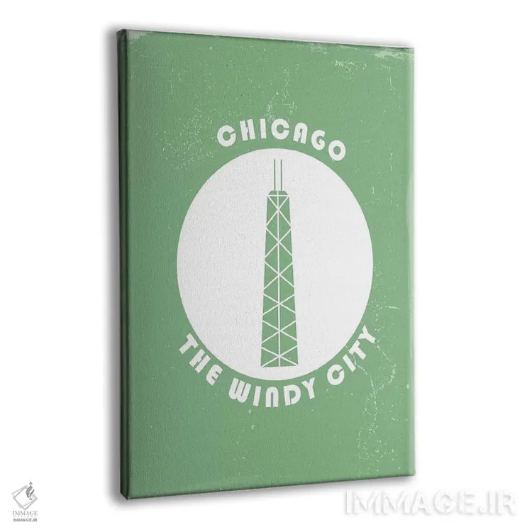 تابلو مینیمال شیکاگو، دایره ای اثر فلای گرافیکس - نمای پرسپکتیو محصول