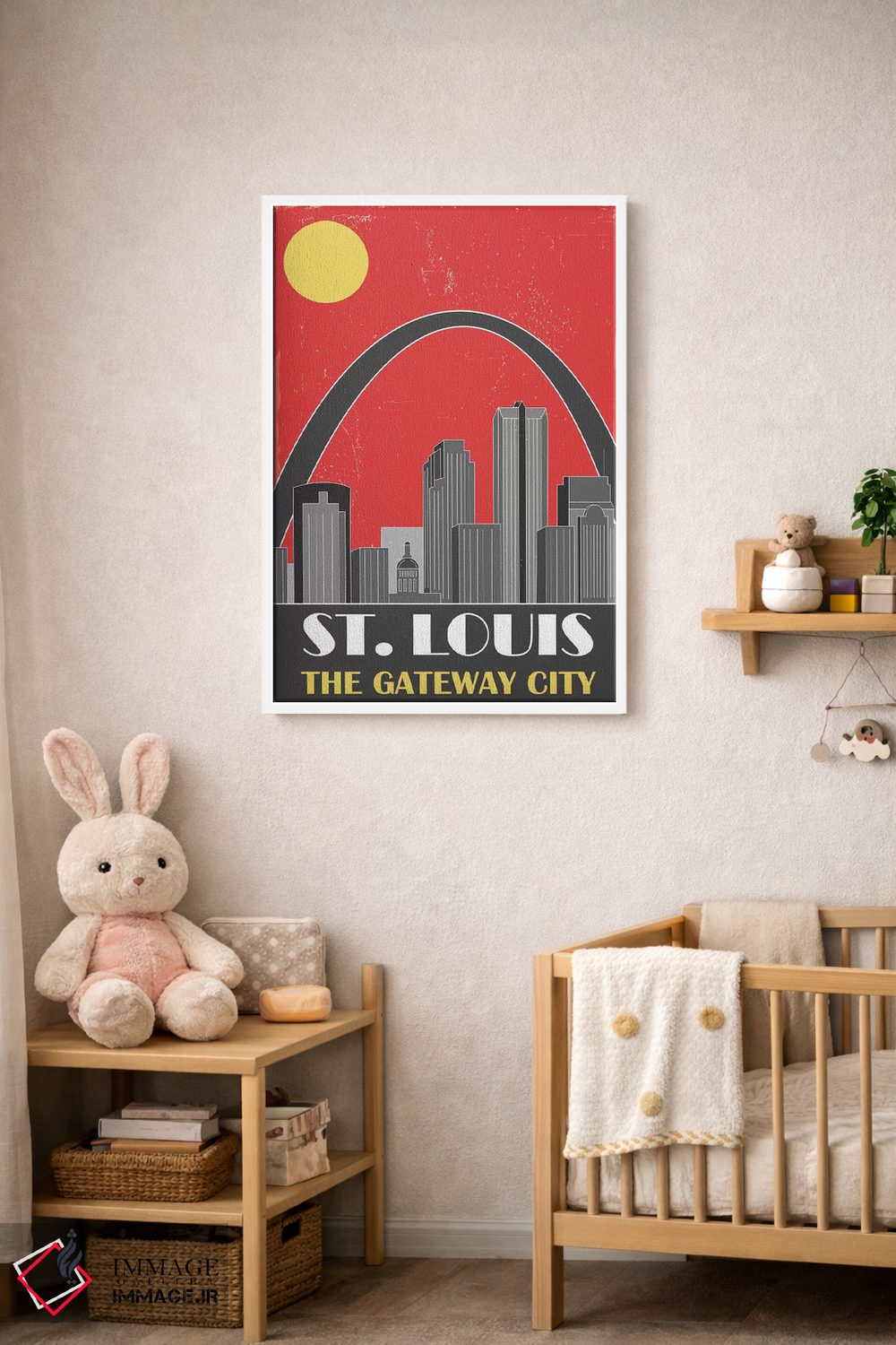 تابلو مدرن سنت لوئیس، قرمز اثر فلای گرافیکس - D2W