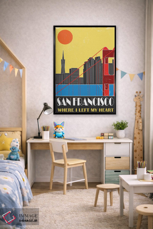 تابلو مدرن سان فرانسیسکو، زرد اثر فلای گرافیکس - D3B