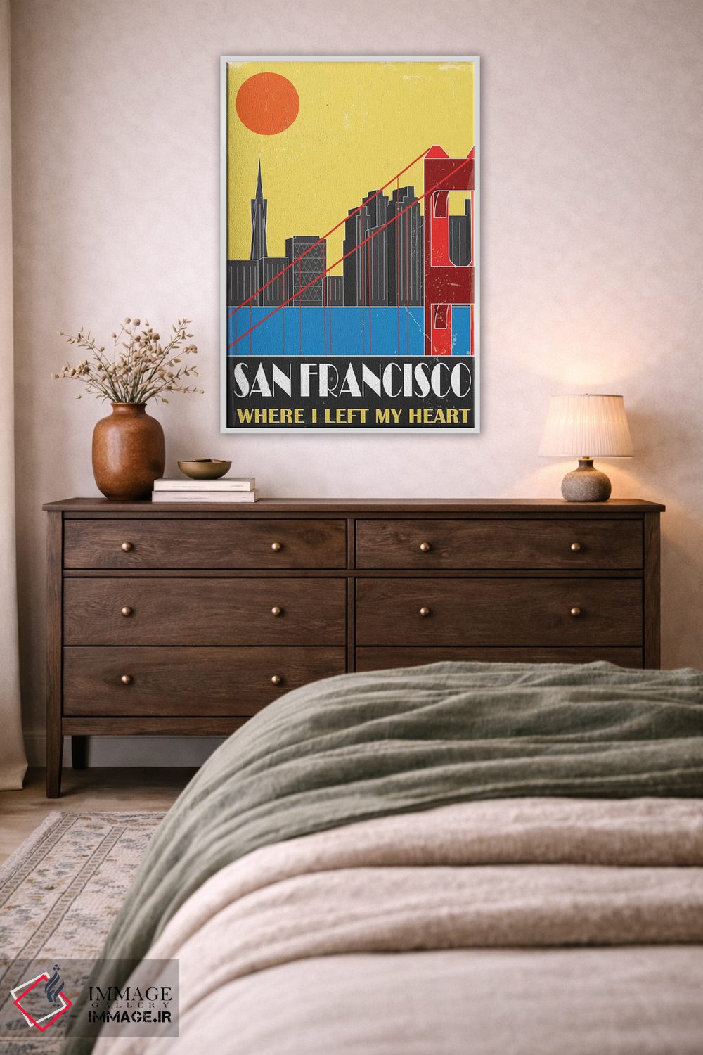 تابلو مدرن سان فرانسیسکو، زرد اثر فلای گرافیکس - D4W