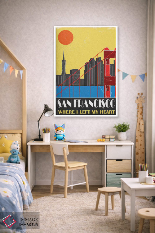 تابلو مدرن سان فرانسیسکو، زرد اثر فلای گرافیکس - D2W