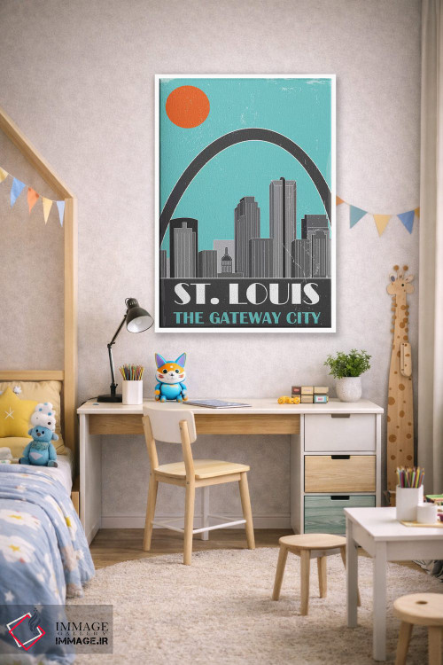 تابلو مدرن سنت لوئیس، آبی آسمانی اثر فلای گرافیکس - D1W