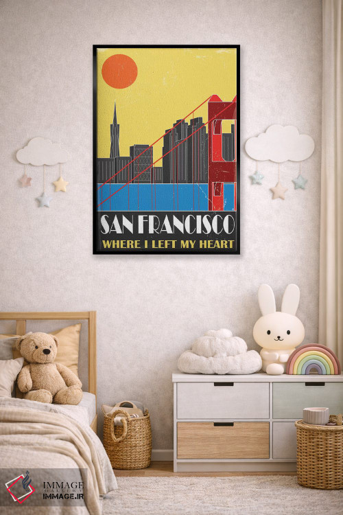 تابلو مدرن سان فرانسیسکو، زرد اثر فلای گرافیکس - D6B