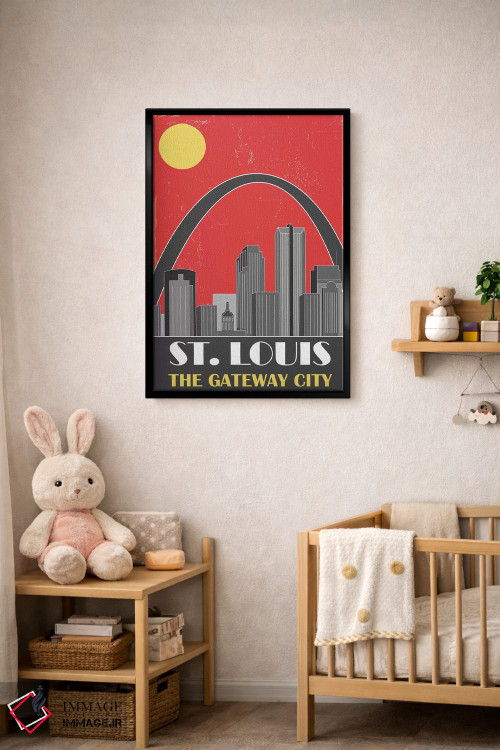 تابلو مدرن سنت لوئیس، قرمز اثر فلای گرافیکس - D3B