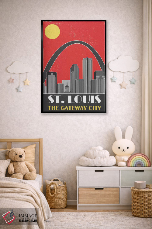 تابلو مدرن سنت لوئیس، قرمز اثر فلای گرافیکس - D4B