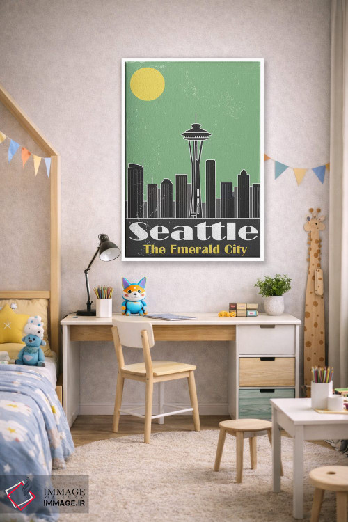 تابلو مدرن سیاتل اثر فلای گرافیکس - D1W