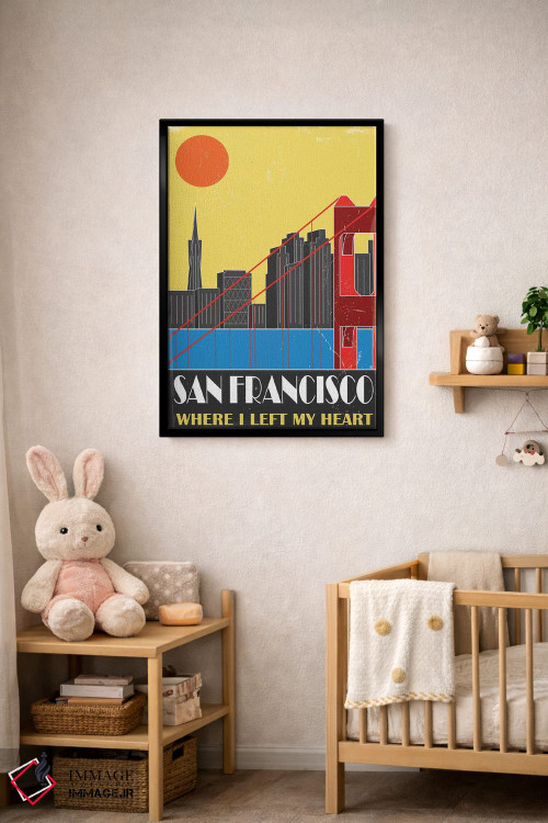 تابلو مدرن سان فرانسیسکو، زرد اثر فلای گرافیکس - D5B