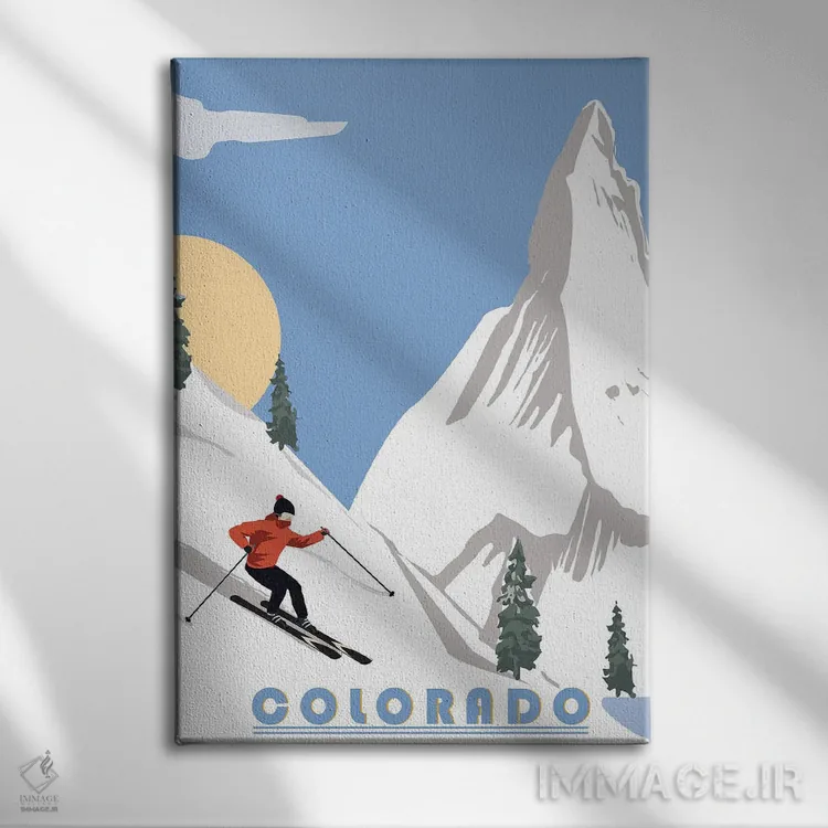 تابلو دکوراتیو اسکی در کلرادو اثر فلای گرافیکس - نمای روبهرو روی دیوار
