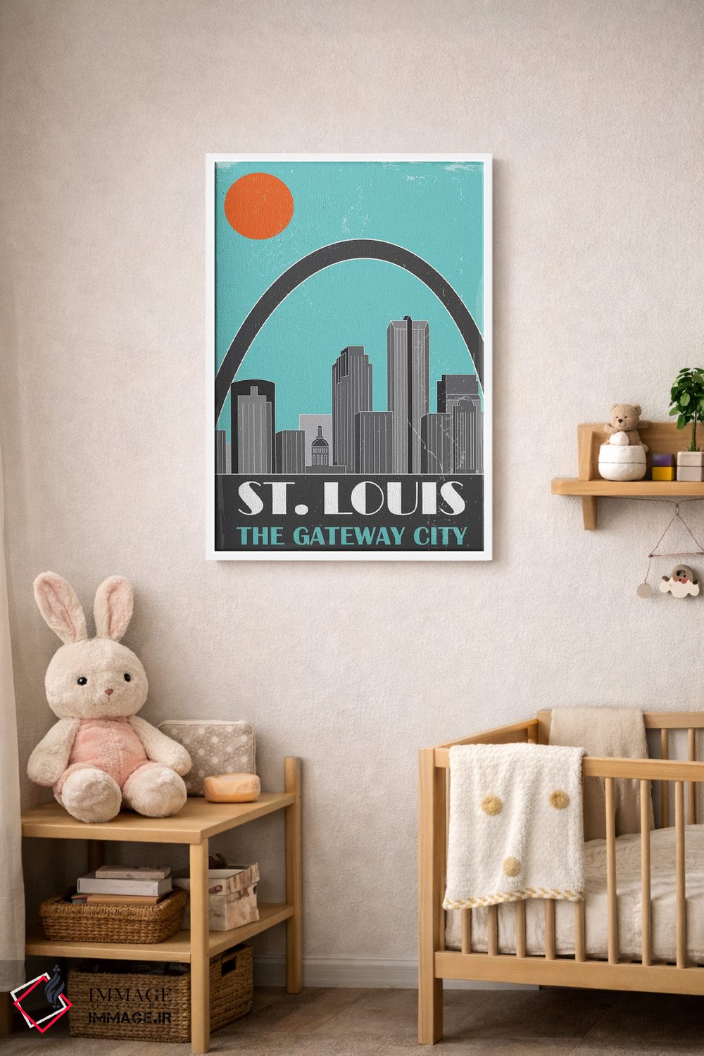 تابلو مدرن سنت لوئیس، آبی آسمانی اثر فلای گرافیکس - D3W