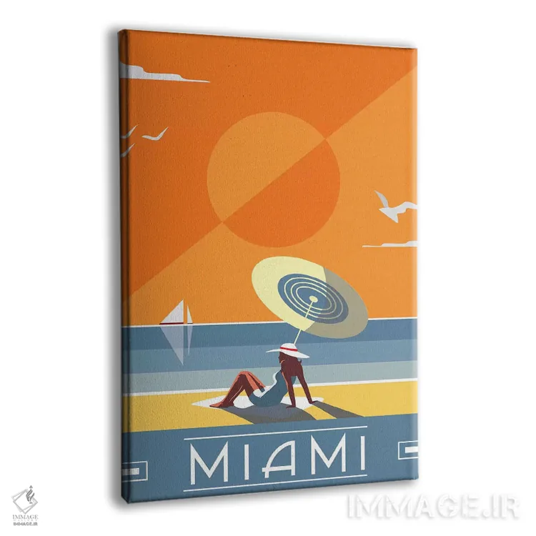 تابلو مدرن میامی اثر فلای گرافیکس - نمای پرسپکتیو محصول