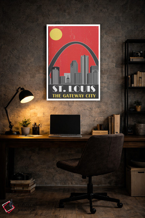 تابلو مدرن سنت لوئیس، قرمز اثر فلای گرافیکس - D5W