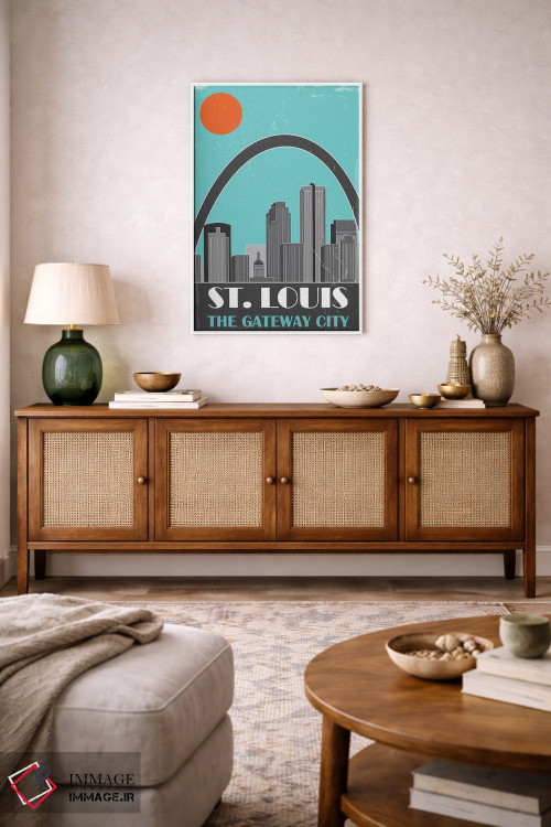 تابلو مدرن سنت لوئیس، آبی آسمانی اثر فلای گرافیکس - D4W