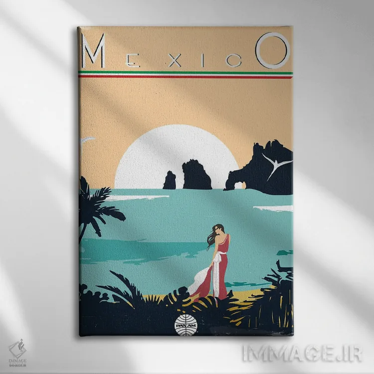تابلو دکوراتیو مکزیک اثر فلای گرافیکس - نمای روبهرو روی دیوار