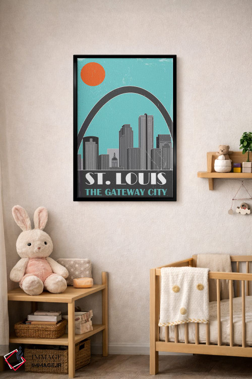 تابلو مدرن سنت لوئیس، آبی آسمانی اثر فلای گرافیکس - D5B