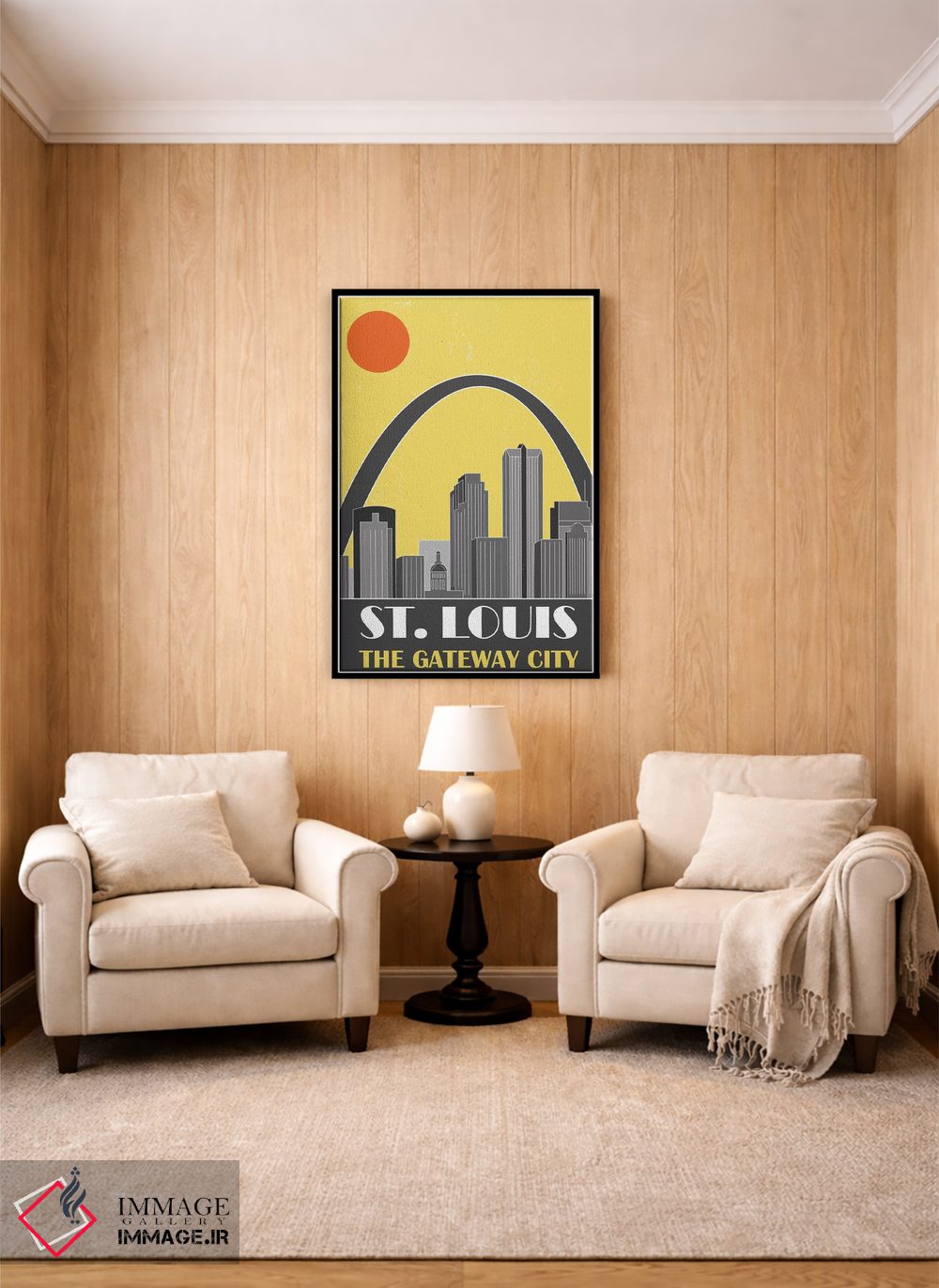 تابلو مدرن سنت لوئیس، زرد اثر فلای گرافیکس - D4B