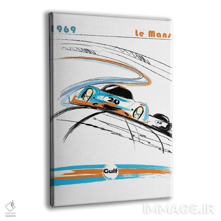 تابلو دکوراتیو هنر پورشه ۲۴ ساعته لمان اثر فلای گرافیکس - نمای پرسپکتیو محصول