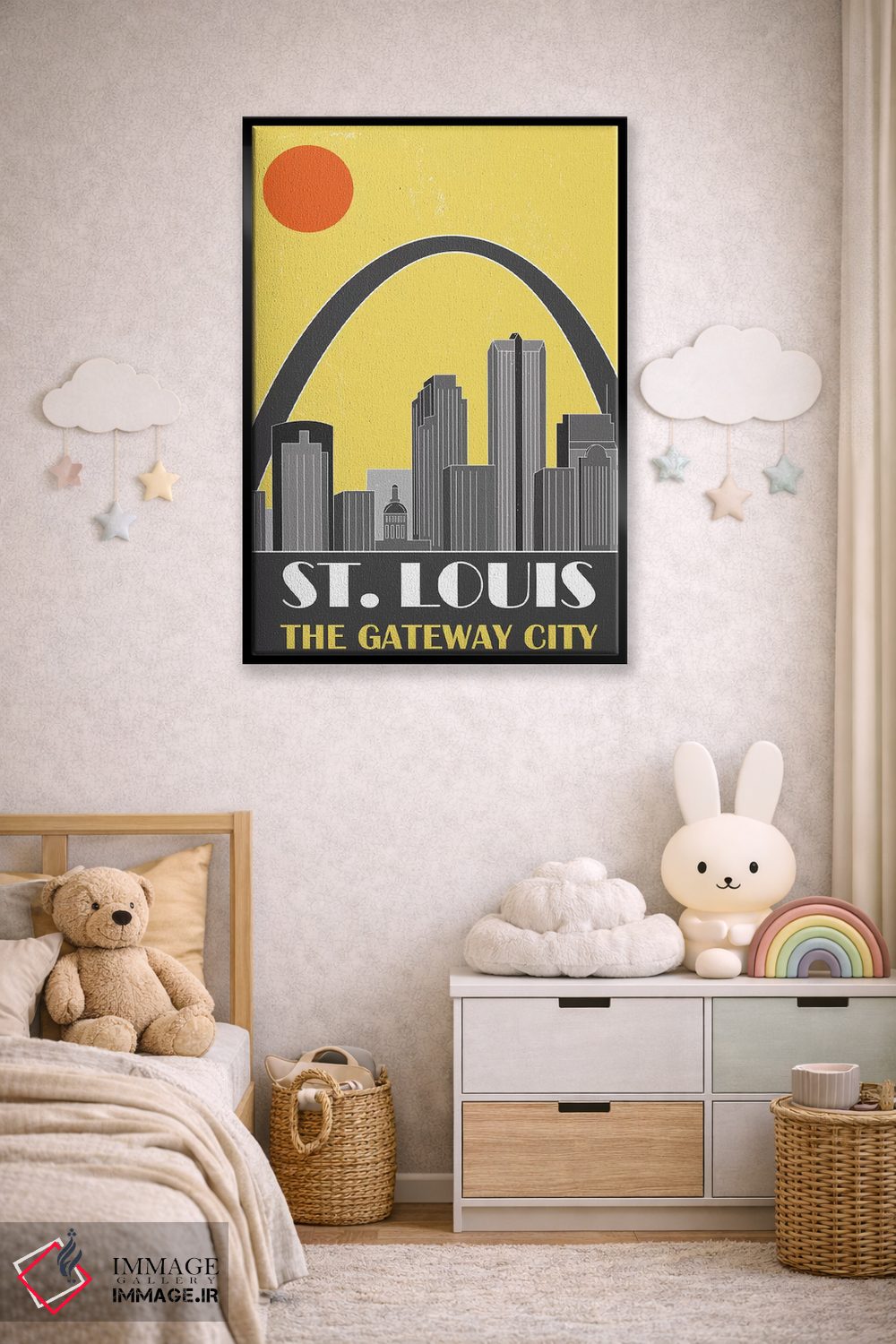 تابلو مدرن سنت لوئیس، زرد اثر فلای گرافیکس - D6B