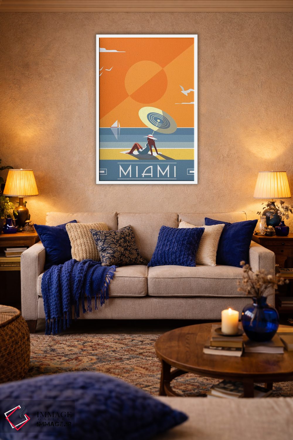 تابلو مدرن میامی اثر فلای گرافیکس - D3W