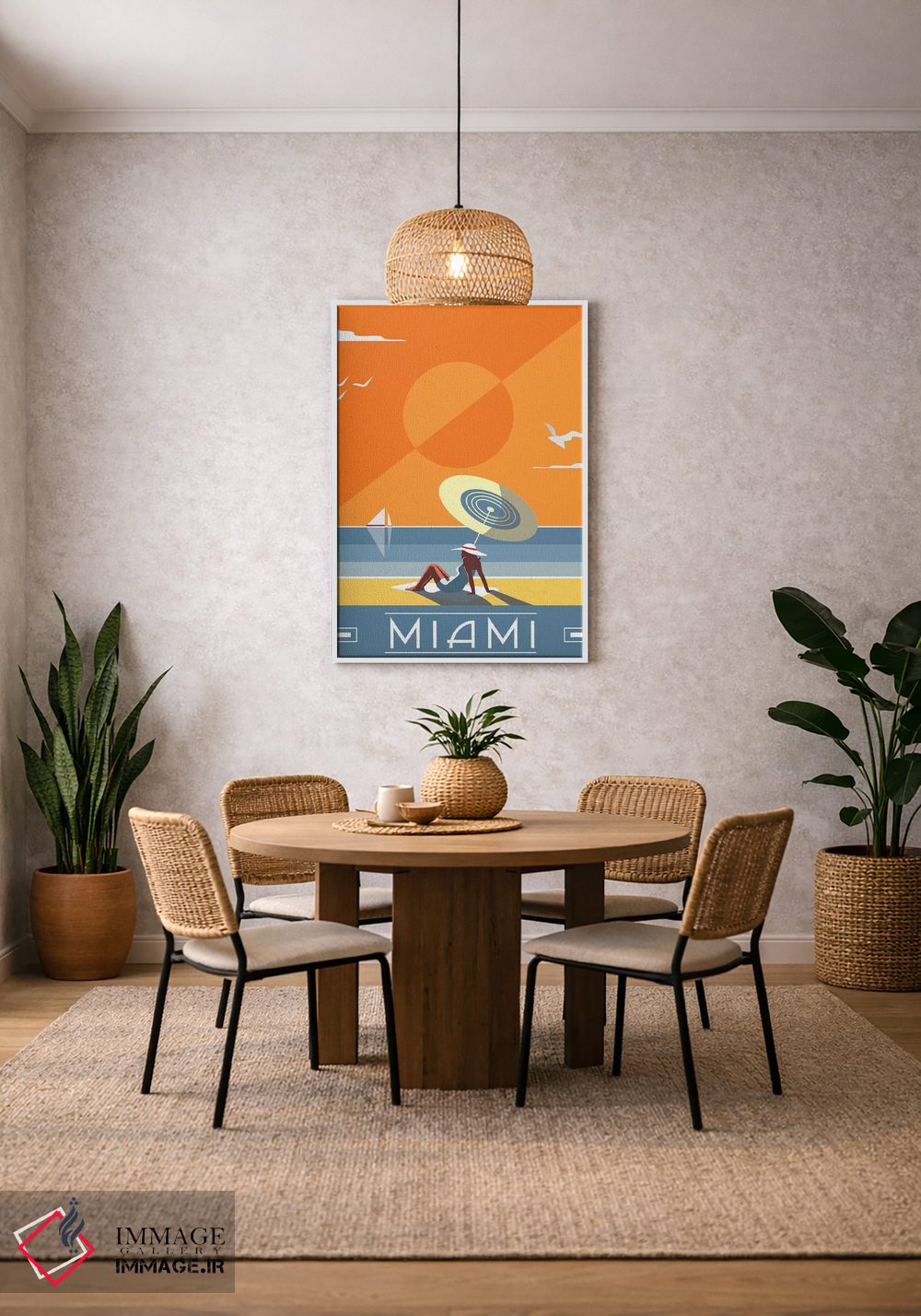 تابلو مدرن میامی اثر فلای گرافیکس - D2W