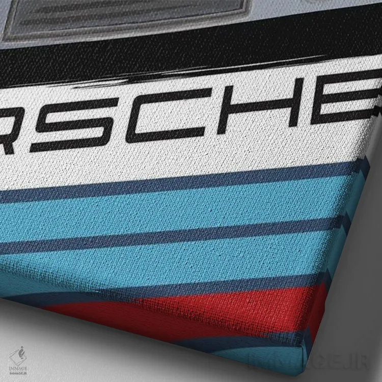 تابلو دکوراتیو ۹۱۱ پورشه ۱۹۷۴ ۲۴ ساعته لمان اثر فلای گرافیکس - نمای نزدیک بافت بوم