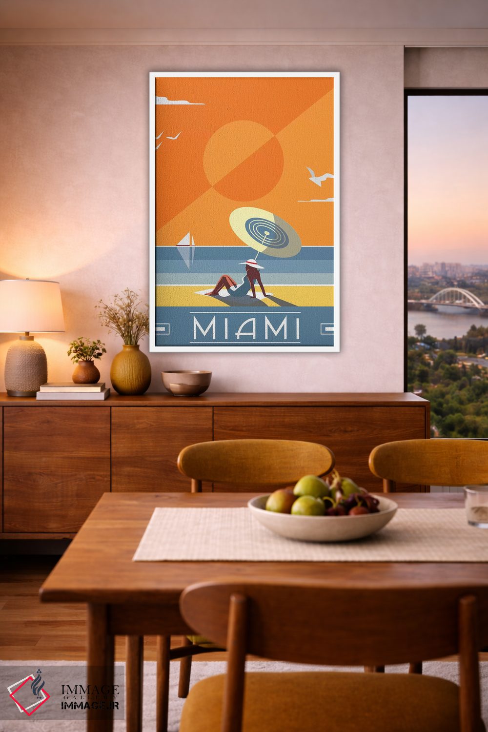 تابلو مدرن میامی اثر فلای گرافیکس - D6W