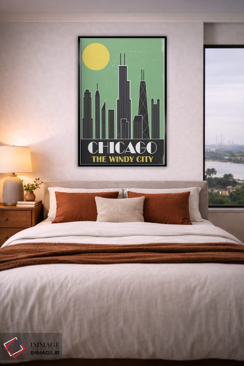 تابلو مدرن شیکاگو، سبز اثر فلای گرافیکس - D5B