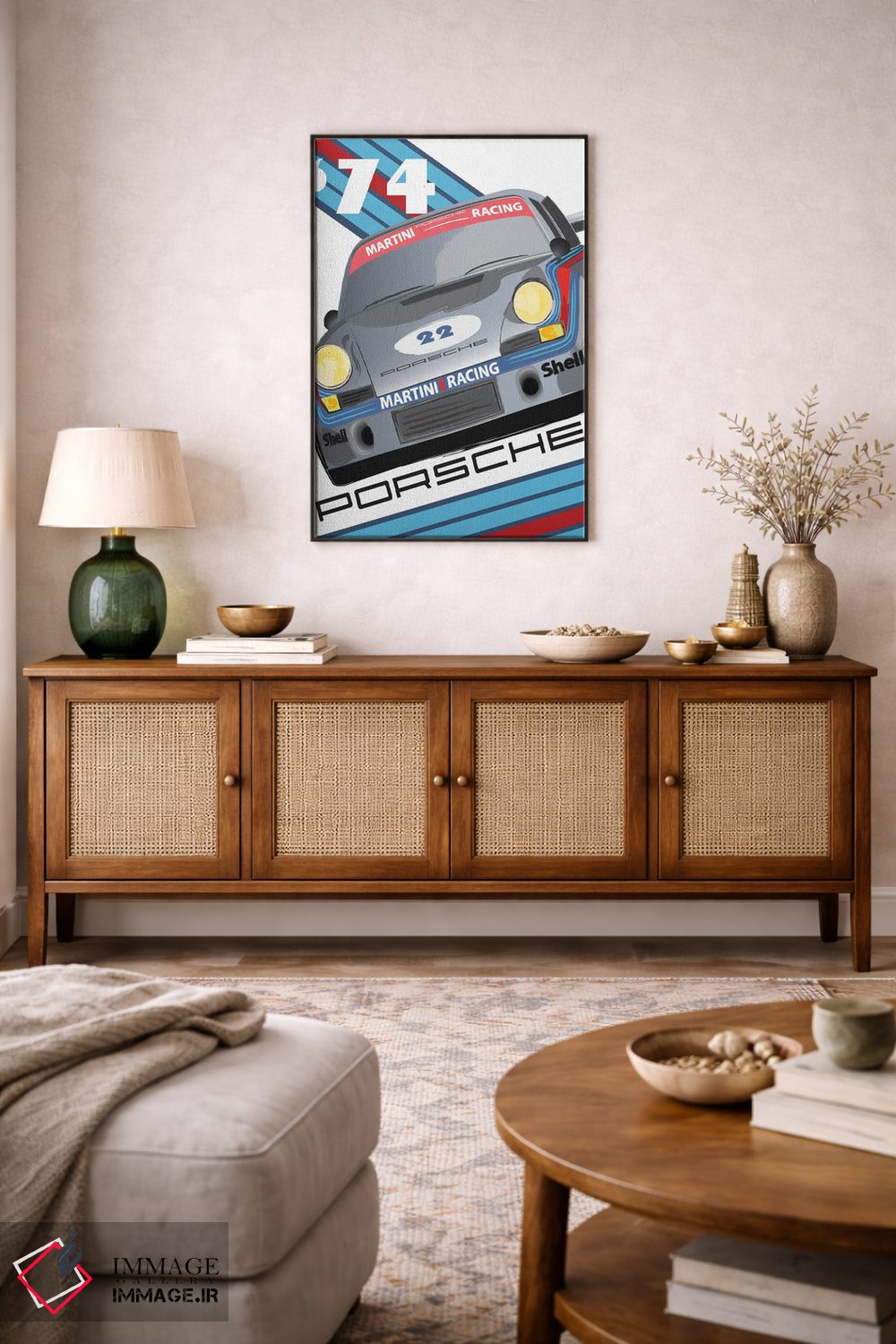 تابلو دکوراتیو ۹۱۱ پورشه ۱۹۷۴ ۲۴ ساعته لمان اثر فلای گرافیکس - D5B