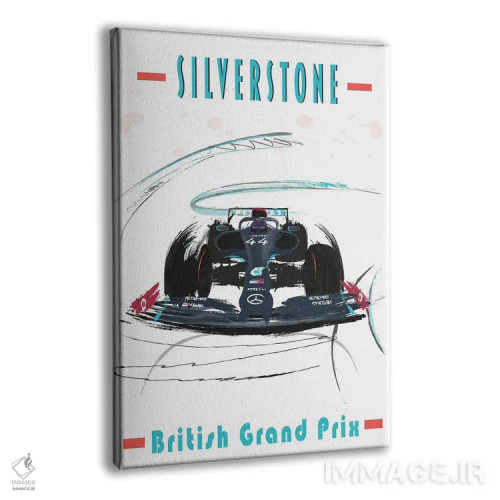 تابلو دکوراتیو پوستر فرمول یک لوئیس همیلتون، سیلورتون اثر فلای گرافیکس - نمای پرسپکتیو محصول