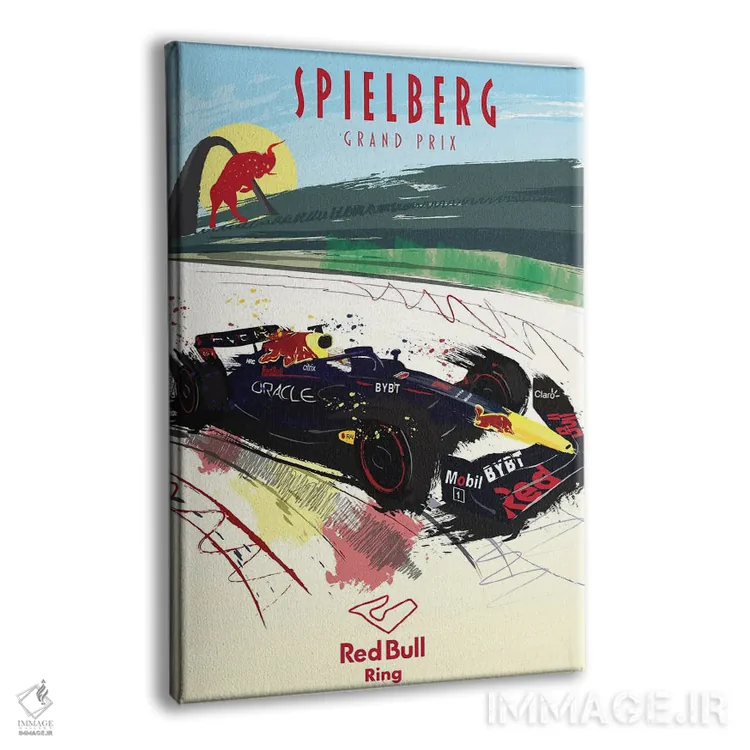 تابلو دکوراتیو پوستر فرمولا یک مکس ورشتاپن، پیست ردبول اثر فلای گرافیکس - نمای پرسپکتیو محصول