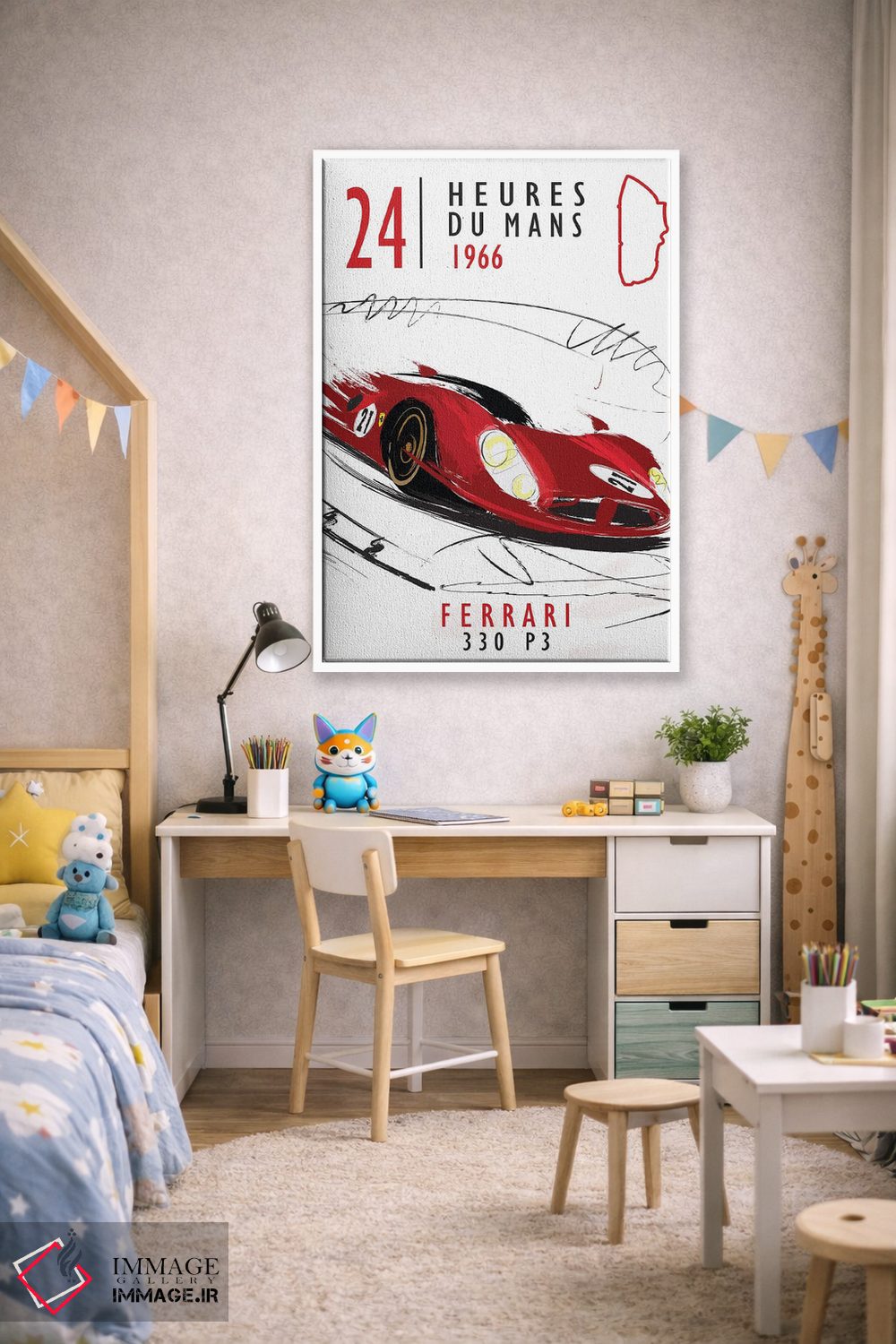 تابلو دکوراتیو فراری در برابر فورد اثر فلای گرافیکس - D1W