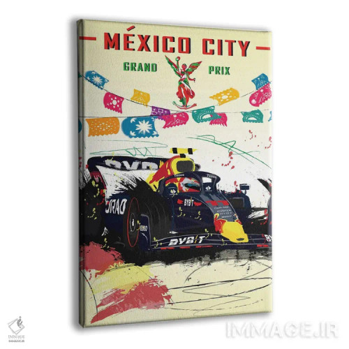 تابلو دکوراتیو پوستر جایزه بزرگ مکزیک سرجیو پرز ، فرمول یک اثر فلای گرافیکس - نمای پرسپکتیو محصول