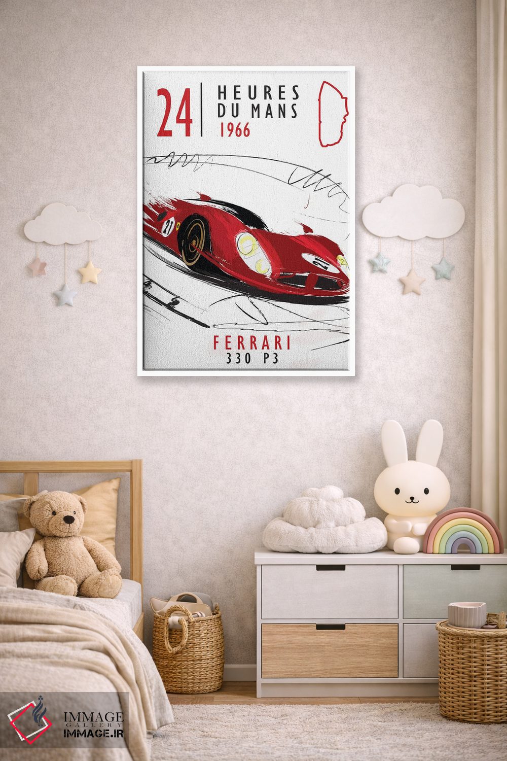 تابلو دکوراتیو فراری در برابر فورد اثر فلای گرافیکس - D4W