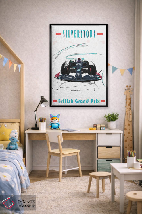 تابلو دکوراتیو پوستر فرمول یک لوئیس همیلتون، سیلورتون اثر فلای گرافیکس - D2B