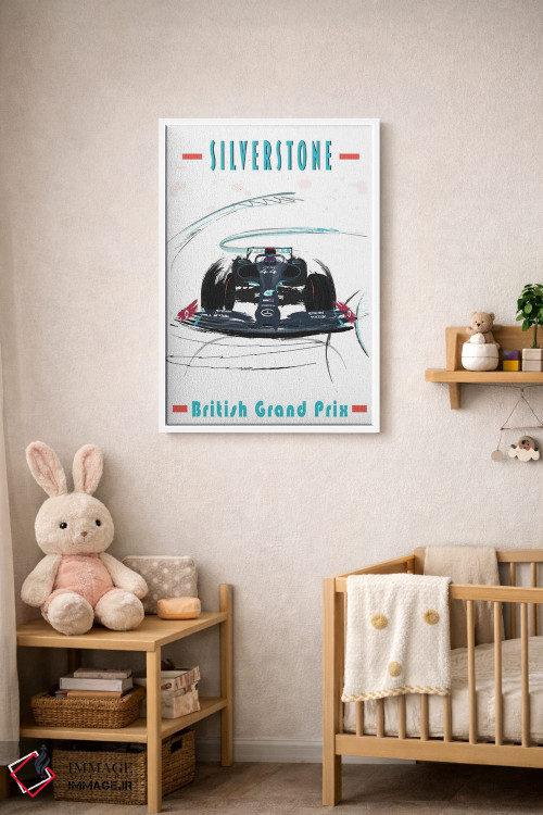 تابلو دکوراتیو پوستر فرمول یک لوئیس همیلتون، سیلورتون اثر فلای گرافیکس - D3W