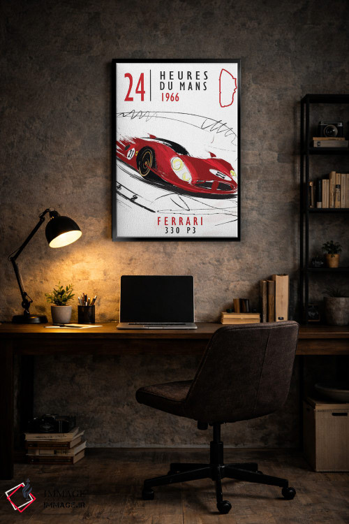 تابلو دکوراتیو فراری در برابر فورد اثر فلای گرافیکس - D6B