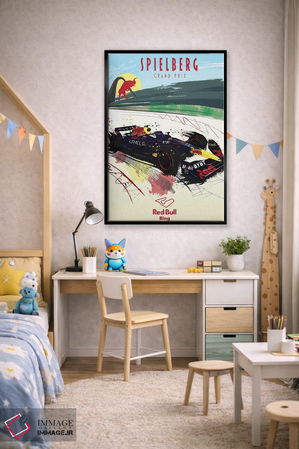 تابلو دکوراتیو پوستر فرمولا یک مکس ورشتاپن، پیست ردبول اثر فلای گرافیکس - D2B
